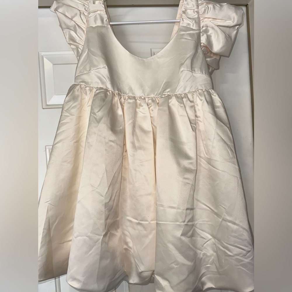 Cream color satin boutique cocktail dress